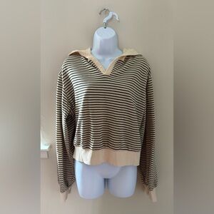 SHEIN Striped Cropped Hoodie